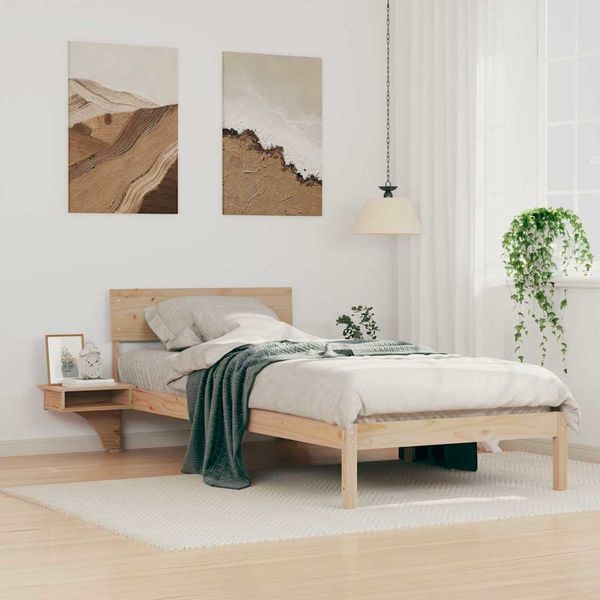 vidaXL Rám postele Hnedá 90 x 200 cm Masívne borovicové drevo