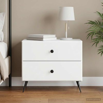 vidaXL Nočný stolík Biela 62 x 34,5 x 47,5 cm Kompozitné drevo