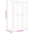 vidaXL 3-dverový šatník sivý 118x50x171,5 cm borovicové drevo Panama Range