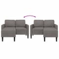 vidaXL 2-miestna pohovka s ležadlom v tvare L, svetlosivá, 125 cm, ľanová