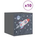 vidaXL skladacie úložné boxy 10 ks sivá 32x32x32 cm Netkaná textília