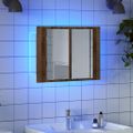 vidaXL LED zrkadlová skrinka staré drevo 60x12x45 cm kompozitné drevo