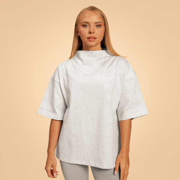 Dámske tričko Oversized Bliss Grey - BeastPink