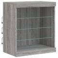 vidaXL Komoda s LED svetlami sivá sonoma 60,5x37x67 cm