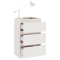 vidaXL Nočné stolíky 2 ks biele 40x29,5x64 cm borovicový masív