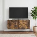 vidaXL Nástenná TV skrinka Nástenný Dymový dub 78,5 x 31 x 30 cm