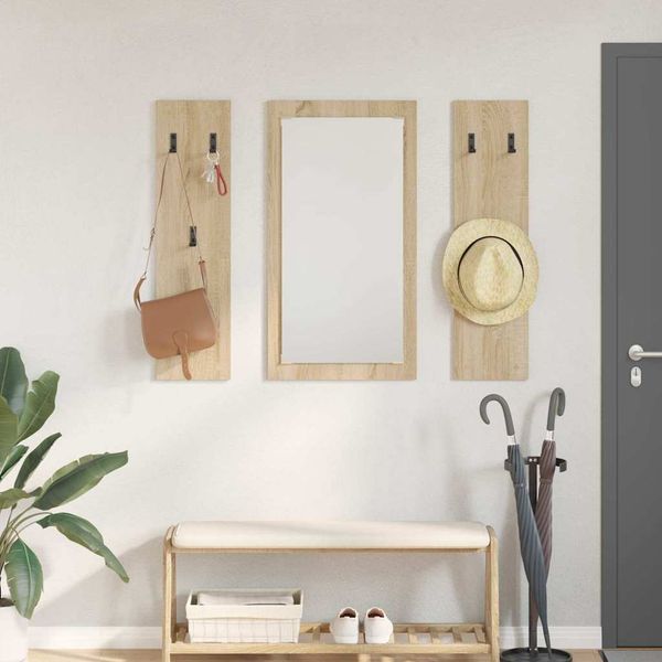 vidaXL Vešiak na stenu Sonoma dub 96 x 1,5 x 90 cm Kompozitné drevo