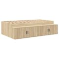 vidaXL Rám postele s dverami Sonoma dub 100 x 200 cm Kompozitné drevo