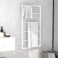 vidaXL Vešiak na uteráky biely 60x10x116 cm oceľový