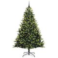 vidaXL Umelý skladací vianočný stromček 300 LED diód Zelená 240 cm