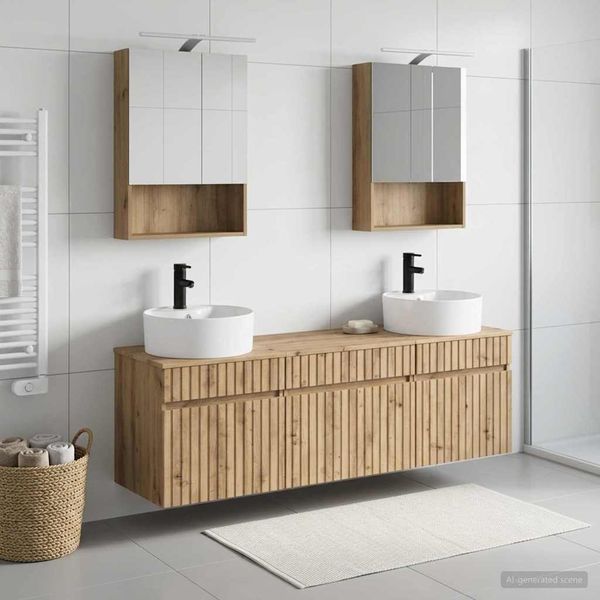 vidaXL Set kabinetov do kúpeľne 5 pcs Dub artisan 50 x 14,5 x 70 cm