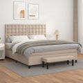 vidaXL Boxspring posteľ s matracom kapučínová 180x200 cm umelá koža