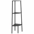 vidaXL Rohový regál s 3 policami, čierny 45,5x31,5x120 cm