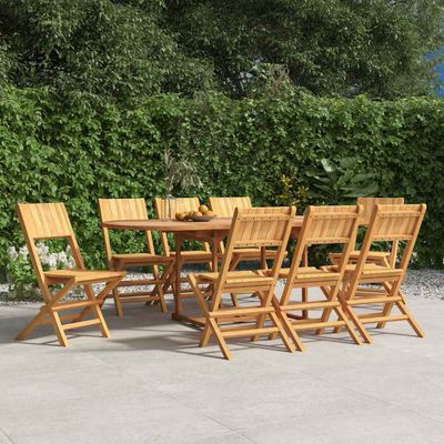 vidaXL Skladacie stoličky 8 ks 47x61x90 cm masívne teakové drevo