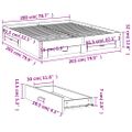 vidaXL Posteľný rám so zásuvkami čierny 200x200 cm kompozitné drevo