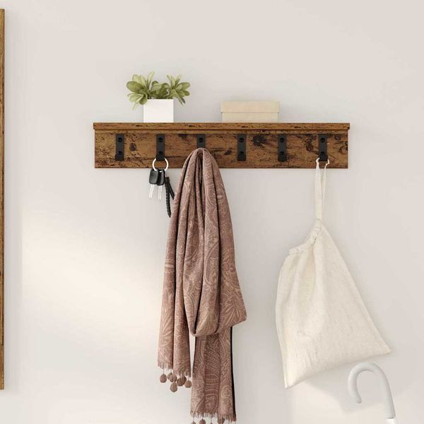 vidaXL Vešiak na stenu Nástenný Staré drevo 60 x 10,5 x 10,5 cm