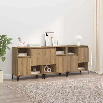 vidaXL Komody 3 pcs Remeselný dub 60 x 35 x 70 cm Kompozitné drevo