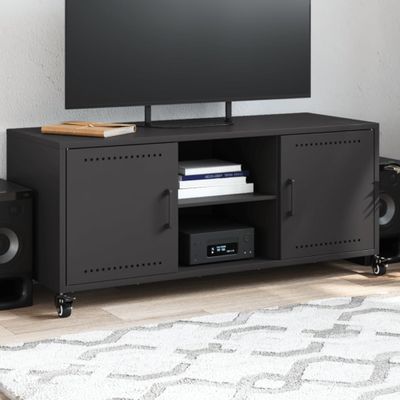 vidaXL TV skrinka čierna 100,5x39x43,5 cm oceľ