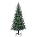 vidaXL Umelý predsvietený vianočný stromček Zelená 240 cm PVC a kov