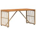 vidaXL Vonkajší stôl Prírodná 80 x 40 x 40 cm Oceľ a poly ratan