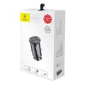 Baseus Grain nabíjačka do auta 2x USB 5V 3,1A (čierna)