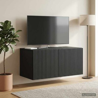 vidaXL Nástenná TV skrinka 59,5 x 41 x 30 cm Čierna Kompozitné drevo