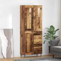 vidaXL Highboard 2 ks Staré drevo 69,5 x 34 x 180 cm Kompozitné drevo