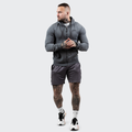 Mikina Zipper Hoodie Grey Black - GymBeam, veľkosť M, 65% bavlna, 35% polyester