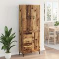 vidaXL Highboard Staré drevo 69,5 x 34 x 180 cm Kompozitné drevo