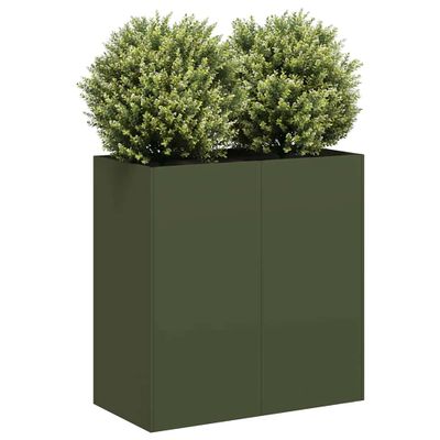 VidaXL kvetináč Olive Green 80x40x80 cm Oceľ valcovaná za studena