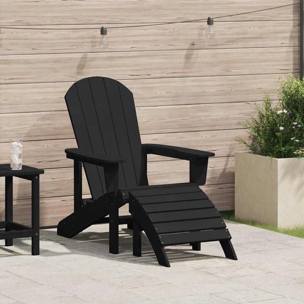 vidaXL Adirondack stolička Čierna 82 x 74 x 92 cm HDPE