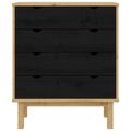 vidaXL Příborník OTTA Čierna 76,5 x 39,5 x 90 cm Borovicový masív