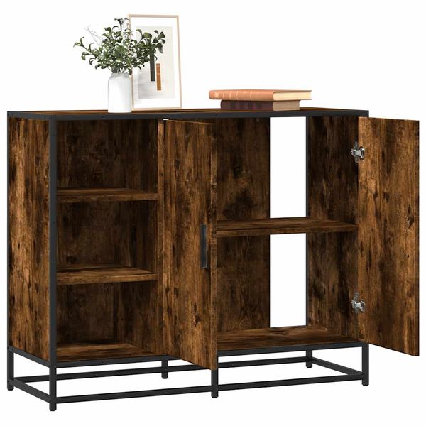 vidaXL Komoda dymový dub 92x35x76 cm kompozitné drevo