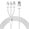 Kábel USB 3v1 Baseus série StarSpeed, USB-C + Micro + Lightning 3,5A, 1,2 m (biely)
