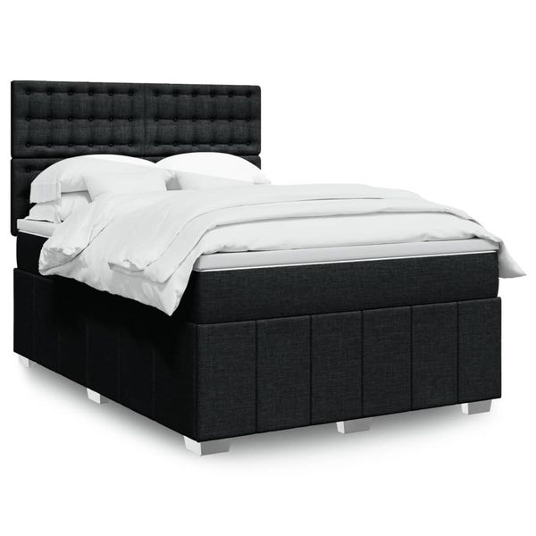 vidaXL Boxspring posteľ s matracom čierny 140x190 cm látka