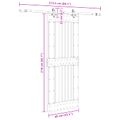vidaXL Posuvné dvere NARVIK Prírodná a čierna 85 x 210 cm (213,5 cm)