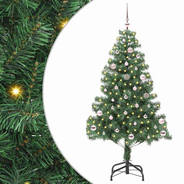 vidaXL Vianočný stromček s 150 LED-i so stojanom Zelená 150 cm PVC