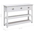 vidaXL Komoda biela 115x30x76 cm drevená