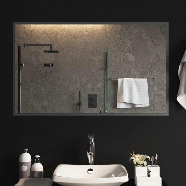 vidaXL Zrkadlo do kúpeľne s LED Priehľadná 100 x 60 cm tvrdené sklo