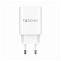 Forever TC-07-30AC PD QC charger 1x USB-C 1x USB 30W white + USB-C - USB-C cable 60W