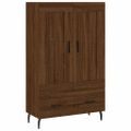vidaXL Vysoká skrinka hnedá dub 69,5x31x115 cm kompozitné drevo