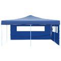 vidaXL Skladací altánok s 2 stenami 5x5 m, modrý