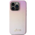 Puzdro Guess pre iPhone 15 Pro 6,1" GUHCP15LPSAIRSP ružové HC PU SAFFIANO IRIDESCENT SCRIPT