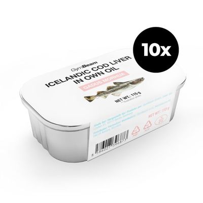 Islandské tresčie pečene vo vlastnom oleji - GymBeam, 10 x 115 g