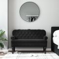 vidaXL Lavica s operadlom čierna 119,5x64,5x75 cm zamatová