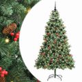 vidaXL Umelý vianočný stromček 300 LED Teplá biela PVC a kov Zelená
