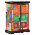 vidaXL Ručne maľovaná komoda s dvierkami 53x30x75cm mangovníkový masív