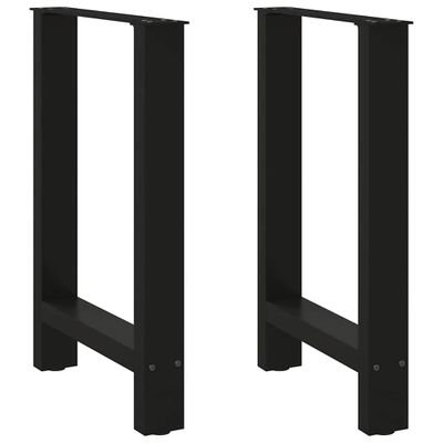 vidaXL Nohy k jedálenskému stolu, čierne, 2 ks, 60 x (72-73) cm, oceľové