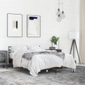 vidaXL Posteľný rám dymový dub 135x190 cm kompozitné drevo a kov
