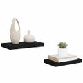 vidaXL Plávajúce nástenné police 2 ks, čierne 40x23,5x3,8 cm, MDF